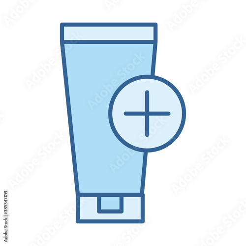 medical tube cream equipment line fill blue icon
