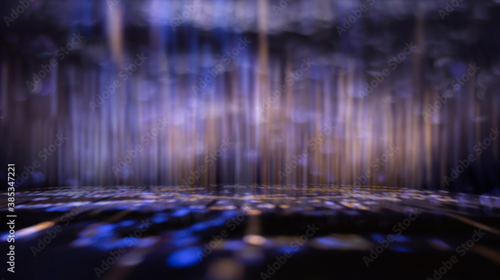 Multicolored neon shapes on a dark abstract background. Empty scene background, blurred neon ultraviolet light, bokeh. Multicolored neon shapes on a dark abstract background. Empty scene background, blurred neon ultraviolet light, bokeh.