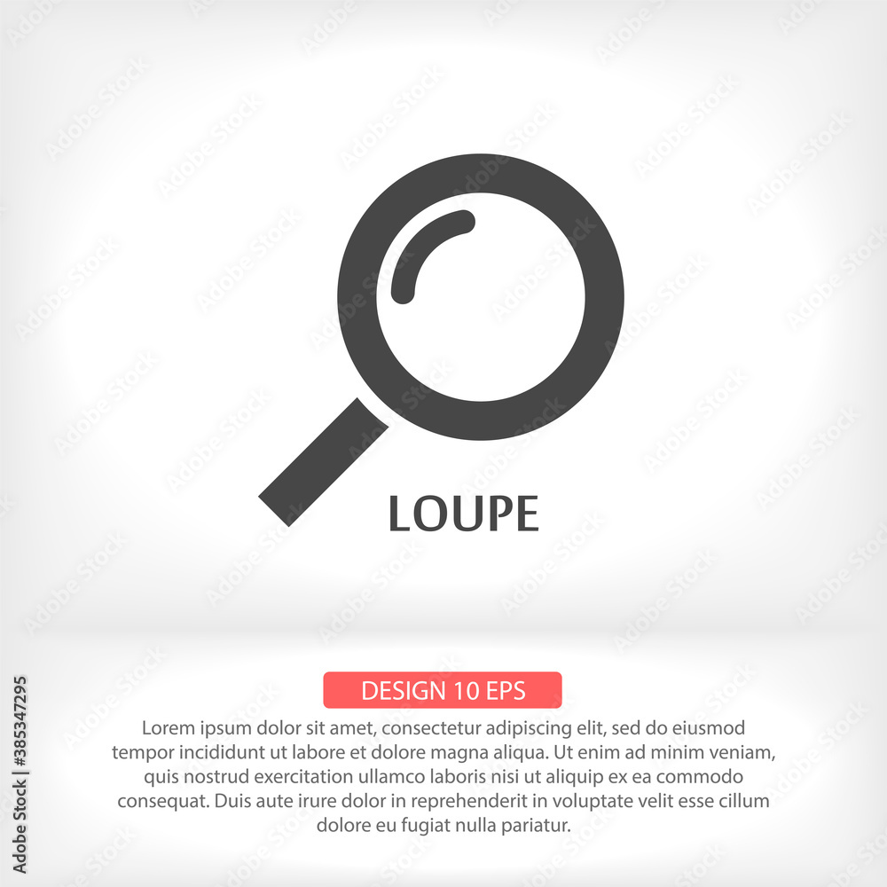 Magnifier with a man vector icon , lorem ipsum Flat design Magnifier with a man vector icon , lorem ipsum Flat design