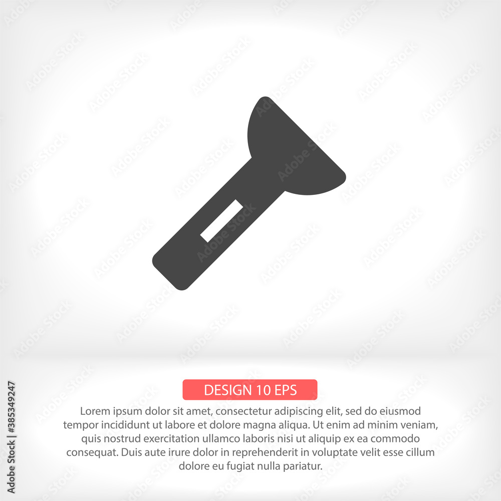 Flashlight vector icon , lorem ipsum Flat design Flashlight vector icon , lorem ipsum Flat design