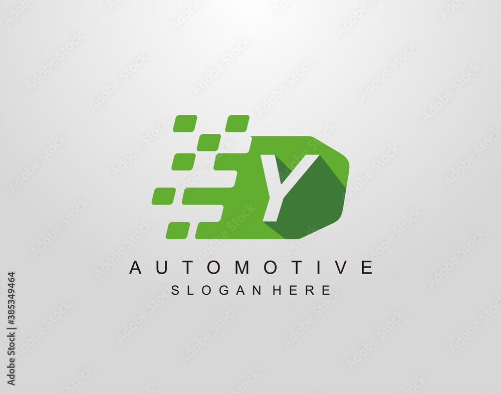 Letter Y With Abstract Racing Flag Logo Design. Automotive Icon Template. Letter Y With Abstract Racing Flag Logo Design. Automotive Icon Template.