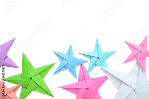 Origami paper stars celebration