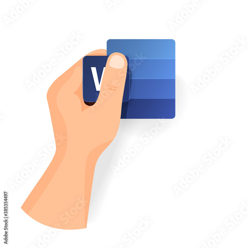 Hand keep new Word icon from popular program office microsoft. Vector separate icons