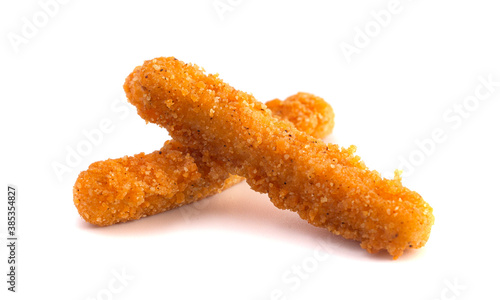Two Chicken Fries on a White Background