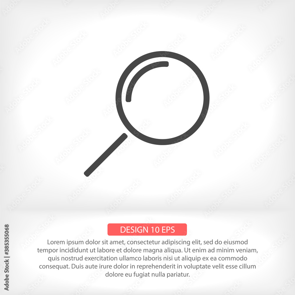 Loupe vector icon , lorem ipsum Flat design Loupe vector icon , lorem ipsum Flat design