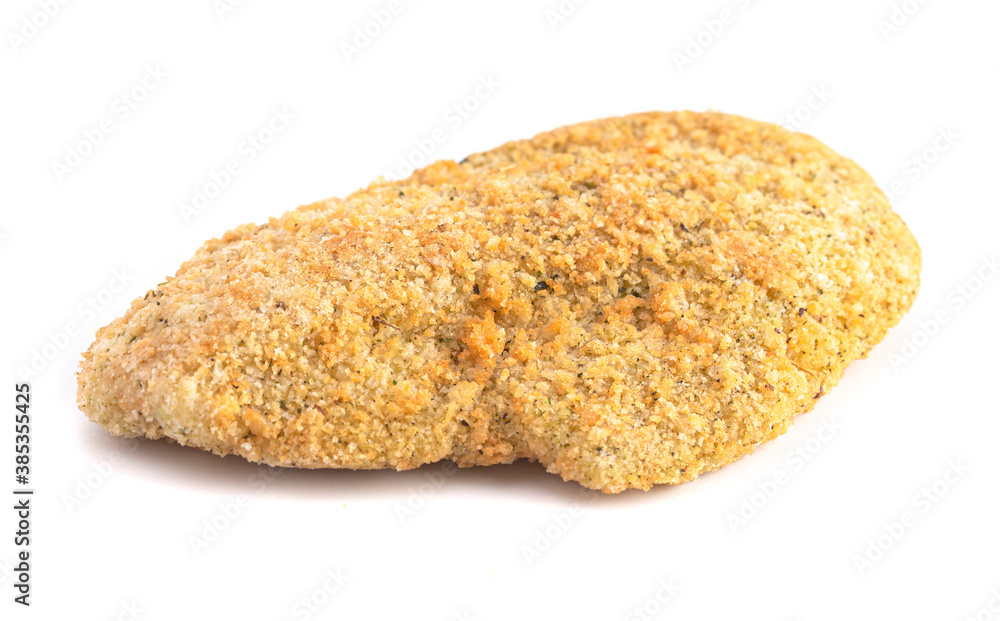 Golden Breaded Fish on a White Background Golden Breaded Fish on a White Background