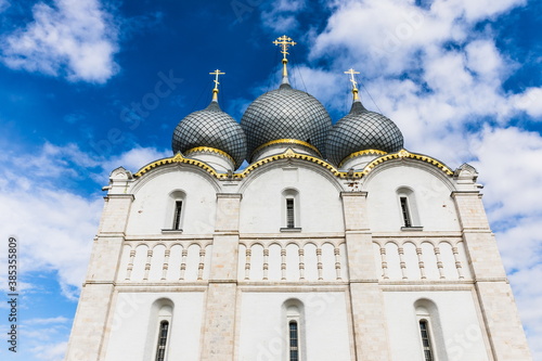 view of the famous Rostov kremlin, Russia. One of the oldest in the country and a tourist center of the Golden Ring.