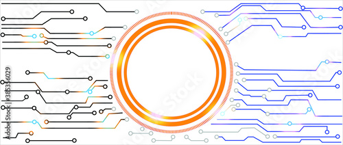 Meaningful pictures of electrical circuits And there is an empty space to insert subtitles in the circle