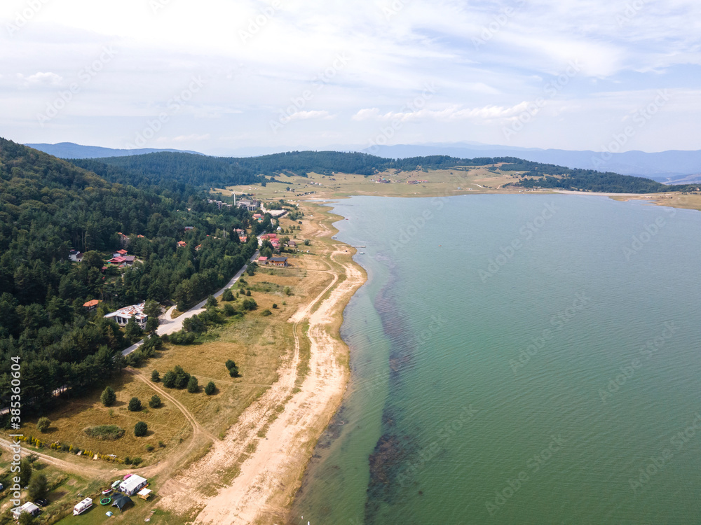 Aerial view of Batak Reservoir, Bulgaria