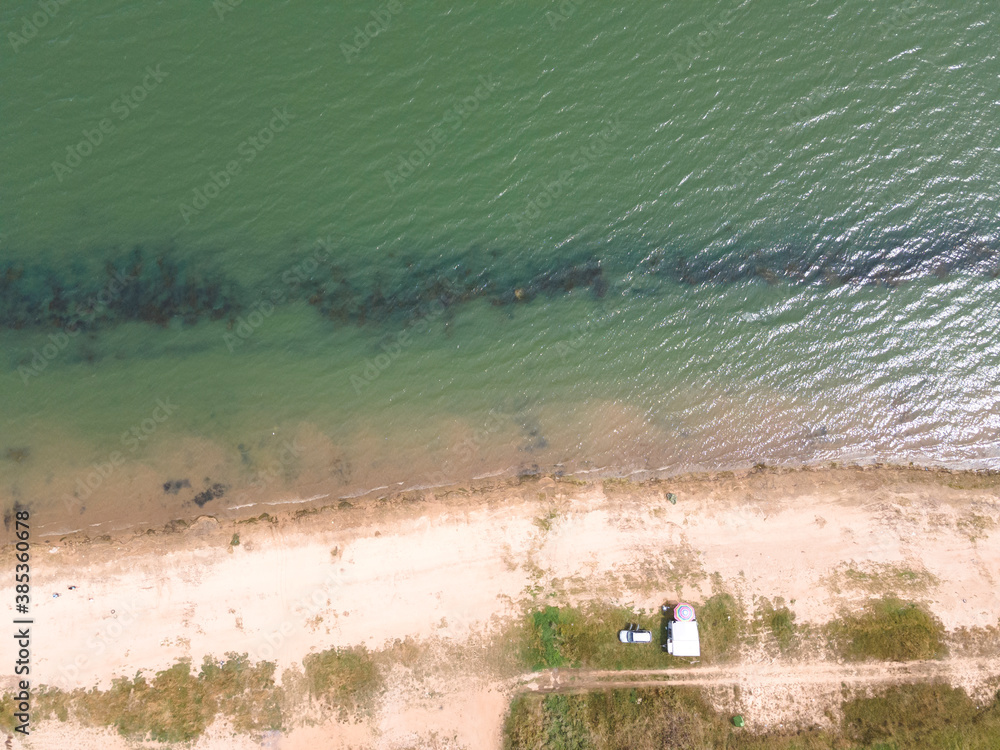 Aerial view of Batak Reservoir, Bulgaria