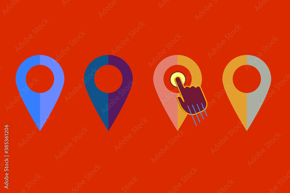 Naklejka premium vector icon and symbol of simple forms of point of location