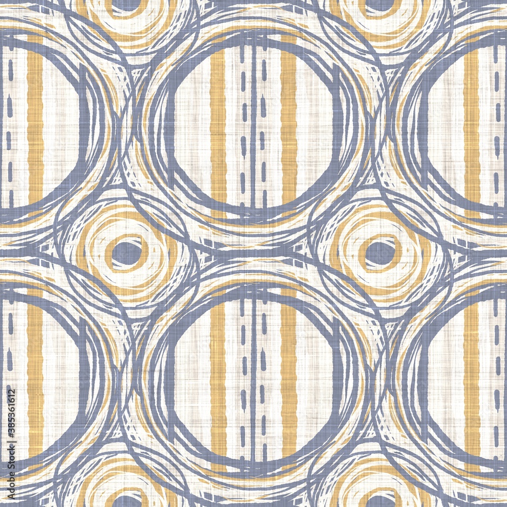 Tissu par mètre Texture à pois de style ferme jaune bleu français sans  couture. Fond de cercle de modèle de tissu de lin tissé. Tissu en pointillé  en gros plan pour le
