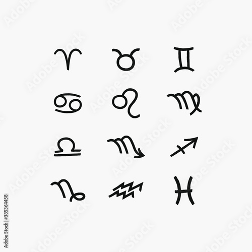 I designed zodiac signs in artystic brush style. 