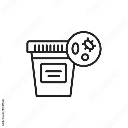 Urine analysis black line icon. Laboratory diagnostics. 