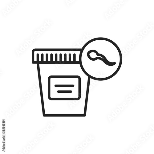 Semen analysis black line icon. Laboratory diagnostics. 