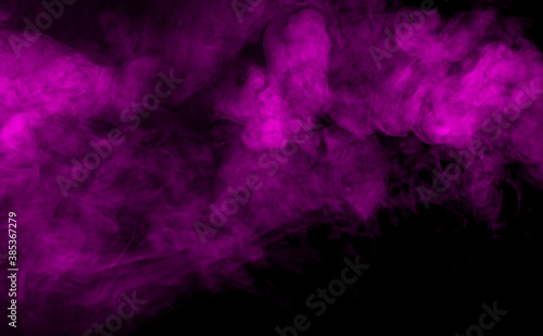 Texture of purple smoke on a black background