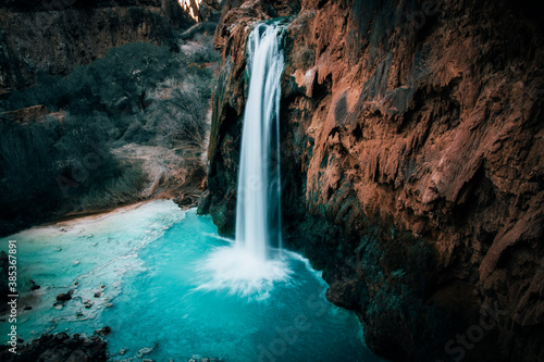 Beautiful Havasupai Waterfall in Grand Canyon