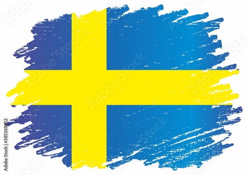 Flag of Sweden, Kingdom of Sweden. Bright, colorful vector illustration