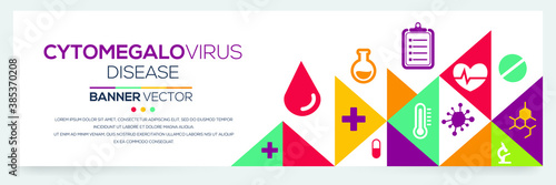 Creative (Cytomegalovirus) disease Banner Word with Icons ,Vector illustration.	 photo
