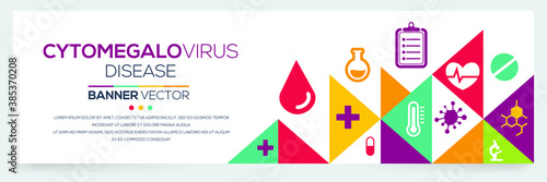 Creative (Cytomegalovirus) disease Banner Word with Icons ,Vector illustration.	