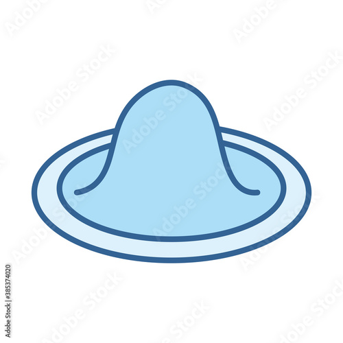 sexual health, contraception female diaphragm line fill blue icon