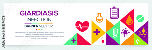Creative (Giardiasis Infection) disease Banner Word with Icons ,Vector illustration.	