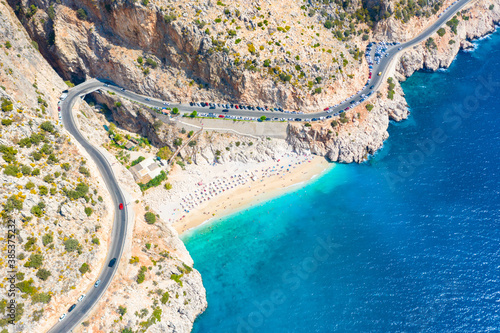 Fototapeta Naklejka Na Ścianę i Meble -  The famous Kaputas beach, Lycia coast, Mediterranean Sea, Kas, Turkey