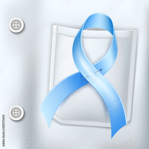 Vector diabetes day awareness symbol blue ribbon