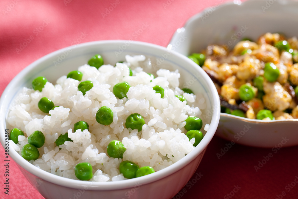 豆ごはんと卵とじ 豆ごはんと卵とじ