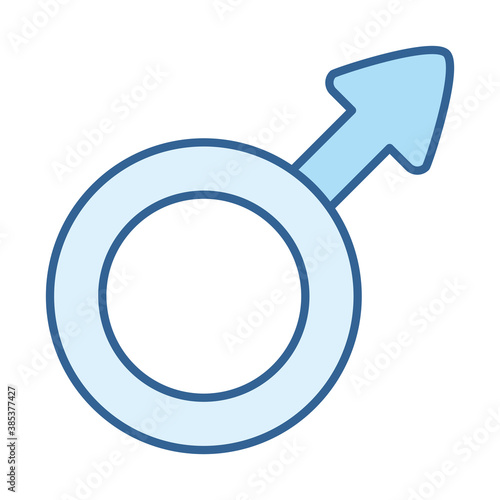 sexual health, gender male sign line fill blue icon