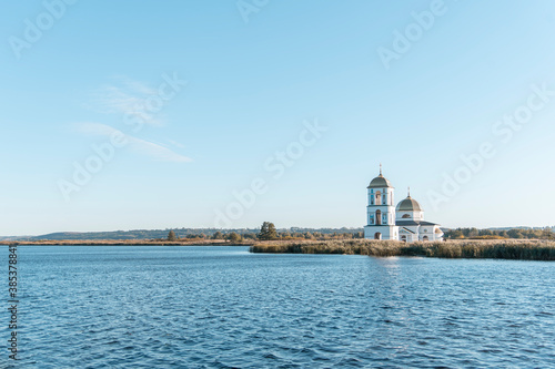 Orthodox church among the river
