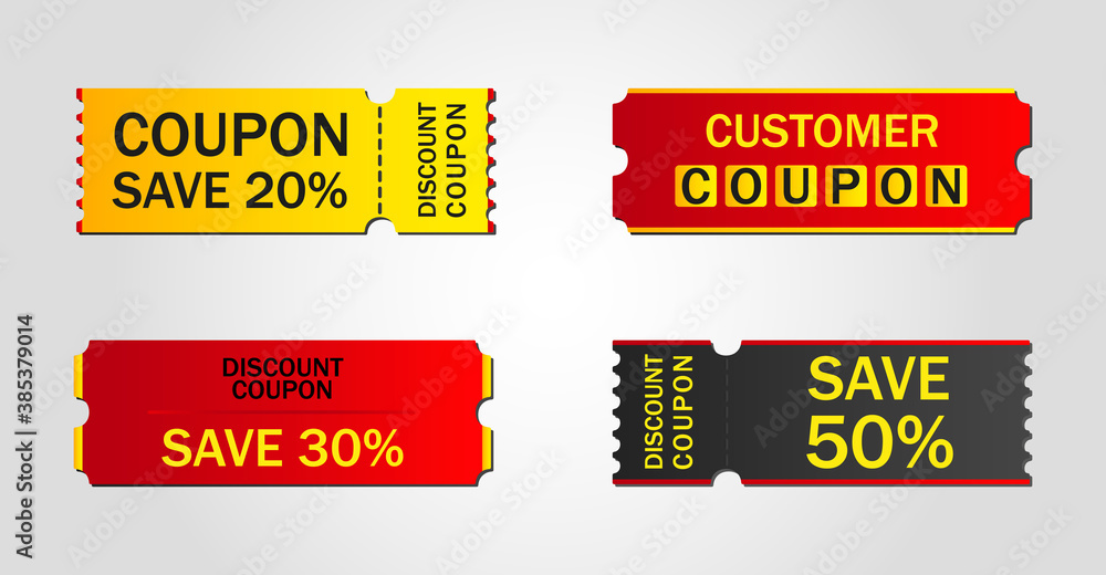 Discount coupon, ticket, banner