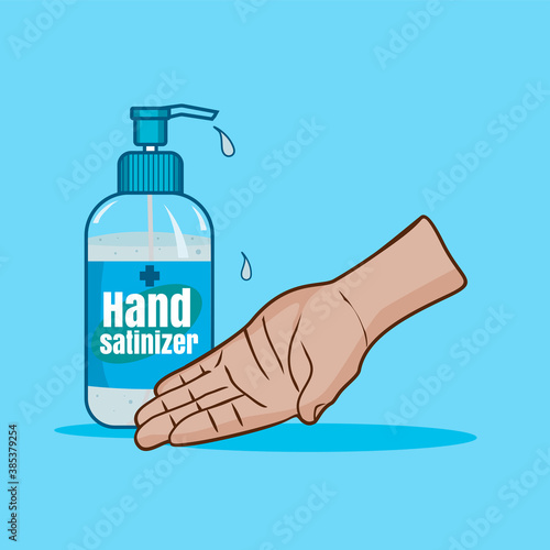 color illustration of hand sanitizer gel