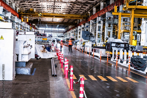 Wallpaper Mural Disassembled tractor parts on the modern tractor factory Torontodigital.ca