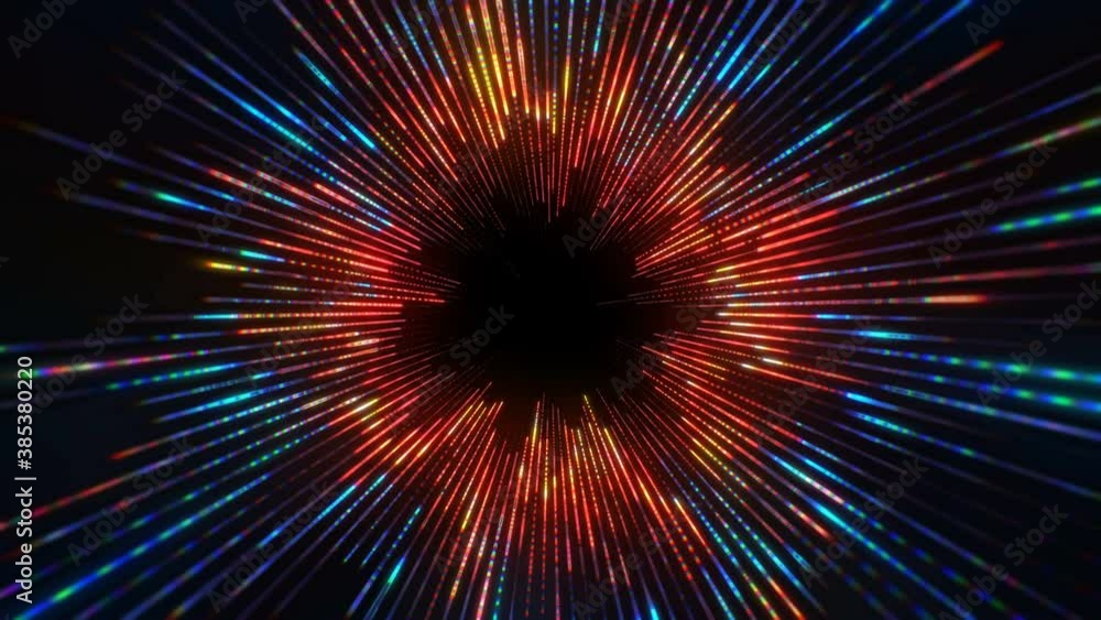 4K 60 fps. Abstract background. Motion graphics. Round neon tunnel. Glowing lines. 3840x2160p 4K 60 fps. Abstract background. Motion graphics. Round neon tunnel. Glowing lines. 3840x2160p
