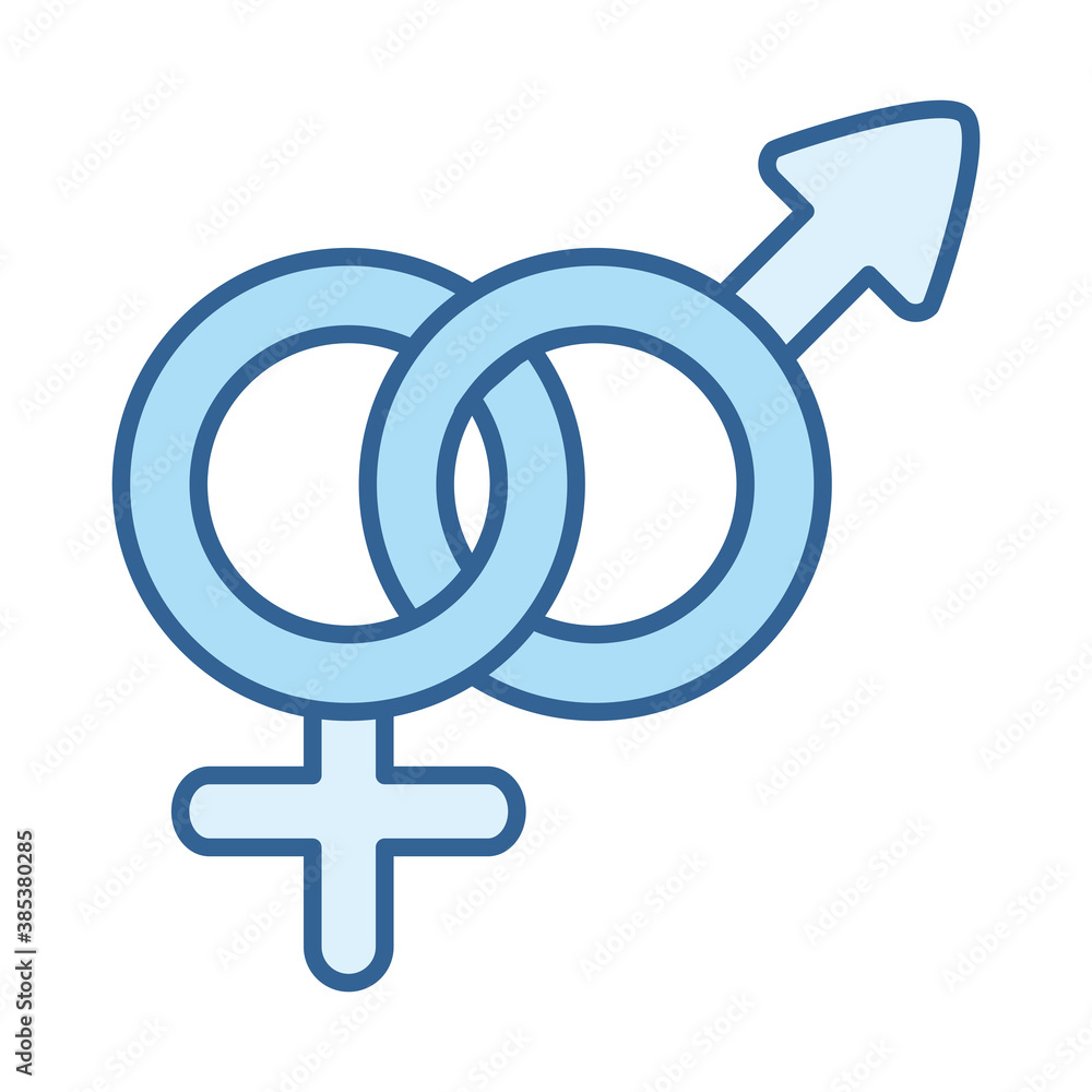 sexual health, gender female and male together line fill blue icon sexual health, gender female and male together line fill blue icon