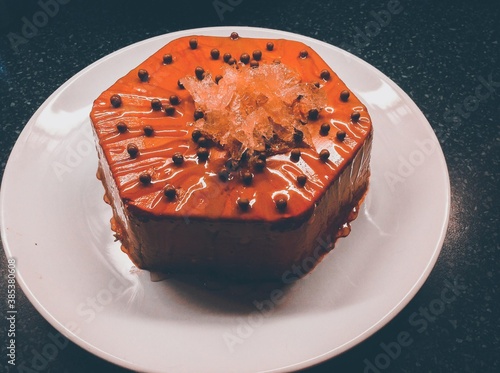 orange cake with chocolate chips