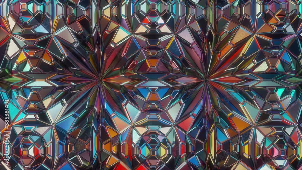 Moving metallic kaleidoscope animated background Moving metallic kaleidoscope animated background