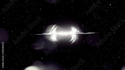 Shimmering black hole in outer space, animation photo