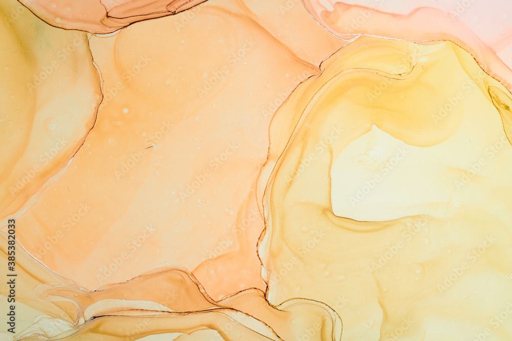 Fluid Art . Abstract colorful background, wallpaper. Mixing acrylic paints. Modern art. Marble texture. Alcohol ink colors  translucent