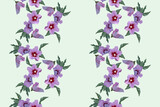 Floral seamless pattern with realistic flowers on a light background, natural background for fabric design, wallpaper, gift wrapping, beautiful lilac pink background