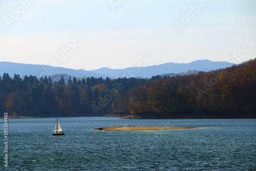 polskie góry, Bieszczady, widok z tamy, Solina