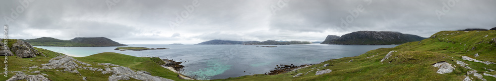 Panorama of Husines, Scarp, Isle of Harris outer hebrides Scotland