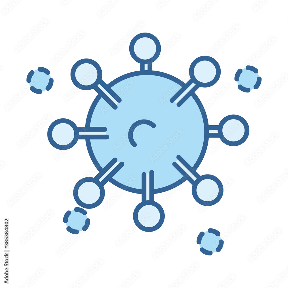 coronavirus covid 19 virus medical line fill blue icon coronavirus covid 19 virus medical line fill blue icon