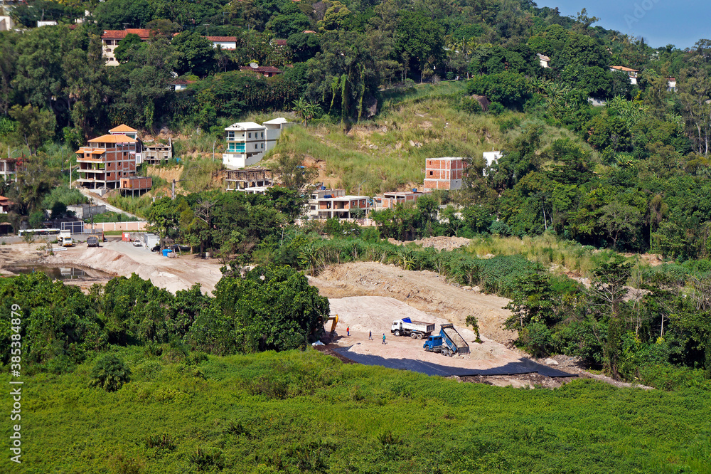 Fototapeta premium Earthmoving for building construction in Rio de Janeiro, Brazil