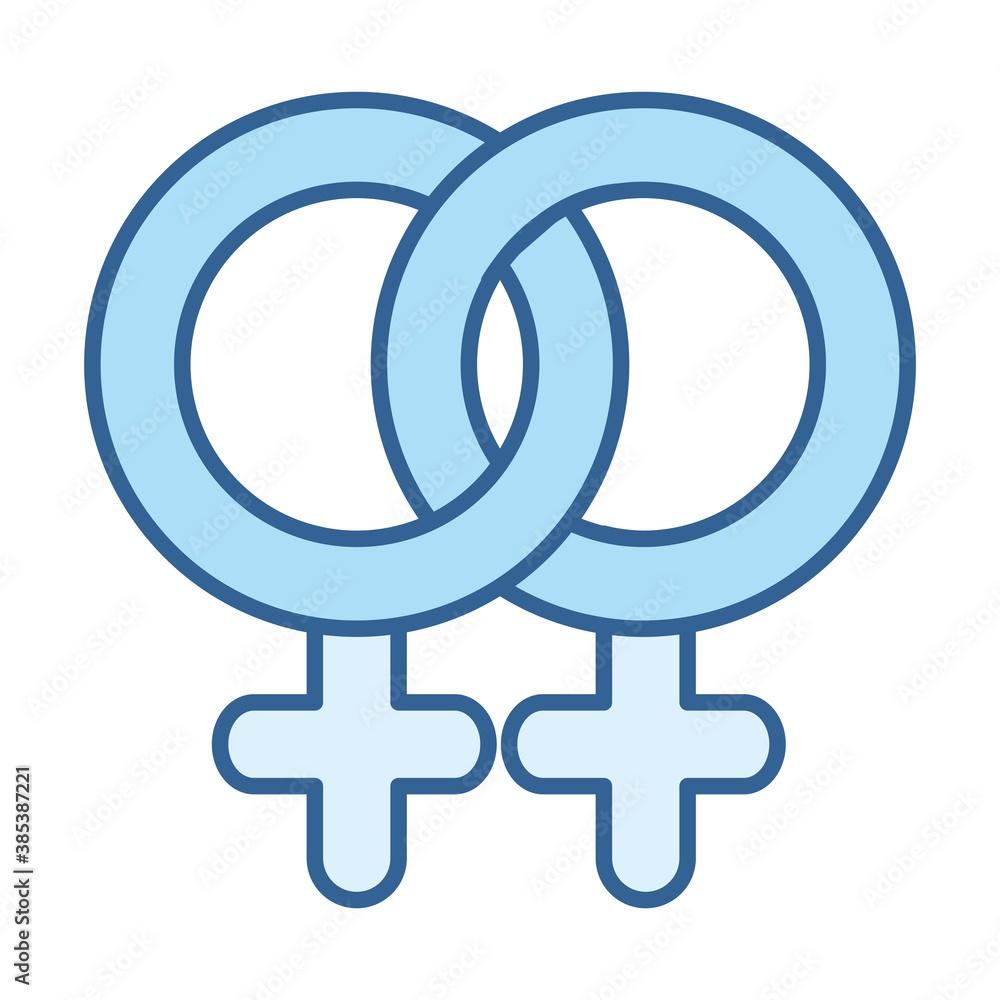 sexual health, female lesbian relationship line fill blue icon sexual health, female lesbian relationship line fill blue icon