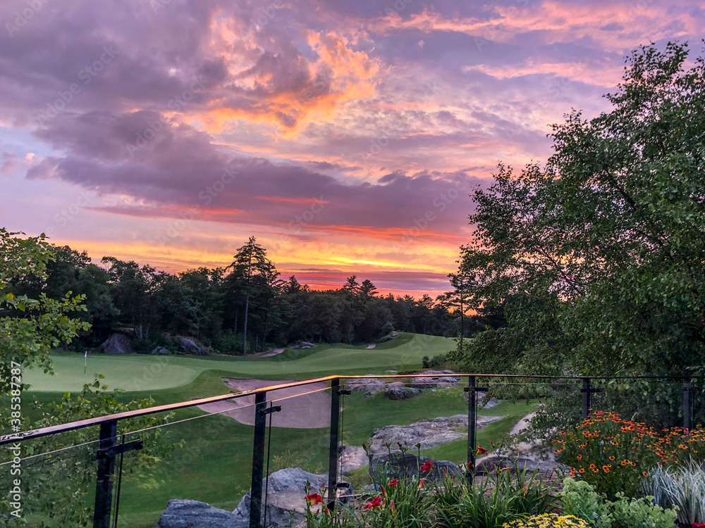sunset on the golf course sunset on the golf course