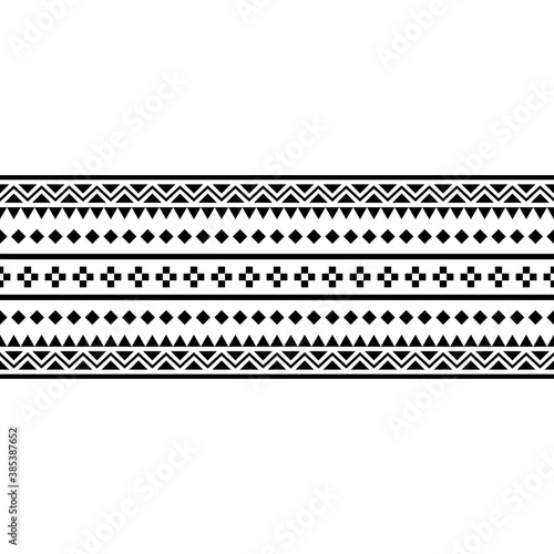 stripe ethnic pattern texture design vector in black white color
