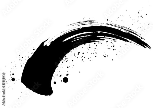 墨の筆模様としぶき