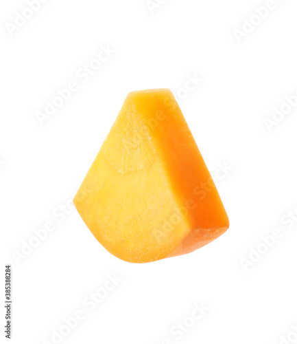 Piece of fresh ripe carrot isolated on white